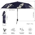 thumbnail image 3 of Space Adventure Folding Umbrella UV50+ Waterproof Sun Protection Auto Open Close Compact Fiberglass Frame, 3 of 8