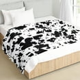 thumbnail image 5 of PiccoCasa Cow Printed Soft 300GSM Flannel Throw Blanket Sofa Bed Black 59" x 79", 5 of 7