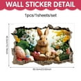 thumbnail image 2 of Easter Happy Wall Decoration 3D Effect Rabbit Wall Decoration Easter Egg Wall Stickers Large Rabbit Wall Stickers Cartoon Rabbit Wall Stickers Suitable For Children's Rooms Bathroom Wall Decals Wall, 2 of 4