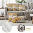 thumbnail image 6 of Orange Fall Outdoor Waterproof Pillow Covers, Thanksgiving Pumpkins Weeping Maple Leaf Decorative Square Throw Pillowcase Sofa Cushion Sham for Patio/Couch/Chair, 26"x26" 2 Pack, 6 of 8
