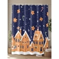thumbnail image 4 of Fsddascl Christmas Navy Blue Shower Curtain Set - Small 36" x 72" Washable Bathtub Curtain with 12 Hooks, Winter House Star Candy Snowflake Waterproof Fabric Stall Shower Curtains for Bathroom, 4 of 6