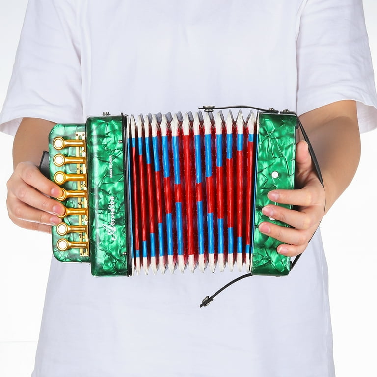 Uxcell Accordion, 10 Keys Bass Button Accordion Mini Musical