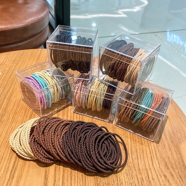 Hadanceo - 50 coleteros elásticos para el pelo, sin daños, sencillos y elegantes, accesorios finos y gruesos para niñas