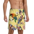 thumbnail image 2 of Fotbe Beautiful Bright Birds And Flowers Pajama Shorts for Men, Men's Pajama Bottoms, Sleepwear,Short Pajama Pants-Small, 2 of 9