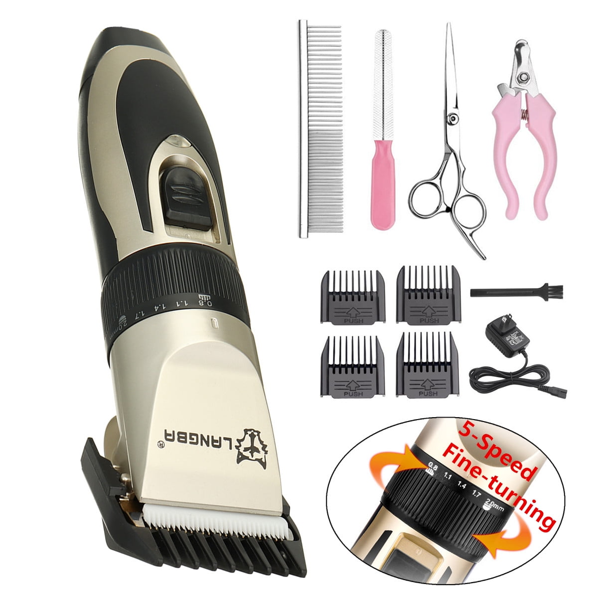 Dog Grooming Clippers, Pet Grooming Kit Rechargeable Pet