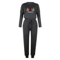 thumbnail image 4 of Spring Savings Clearance under 10.00 LYXSSBYX Womens Long Sleeve Tops Hot Sale Clearance Women's Christmas Print Long Sleeve O-neck Sport Pullover Leisure Crop Tops + Pants Set, 4 of 5