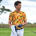 thumbnail image 3 of Honeii Pumpkins And Sunflowers Print Polo Shirt, A Classic Short-Sleeved, Button-Down Golf Shirt for Men,Mens Polo Shirts Short Sleeve-X-Large, 3 of 6