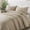 Beige, variant on Olive Green King Size Quilt Set, Striped Pick Stitch Lightweight Bedspread, Soft Channel Rustic Coverlet, Spring Summer Thin Comforter, 104x90 inches