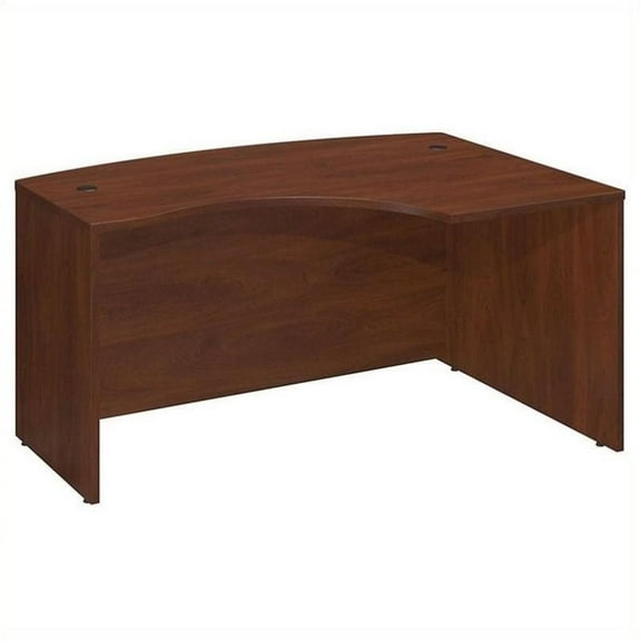 Pemberly Row Engineered Wood Right Hand L-Bow Desk in Hansen Cherry