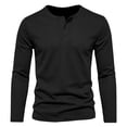 thumbnail image 3 of Men's Long Sleeve Henley Shirts Lightweight 3-Button Fashion Casual T-Shirts Quick Dry Soft Basic Pullover Tops, 3 of 8
