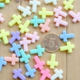 thumbnail image 4 of 100 Pcs Perles Croix en Acrylique de Couleur Mixte pour Fabrication de Bijoux Collier, 4 of 7