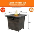 thumbnail image 5 of AJ Enjoy 28'' Propane Fire Pit Table, 50,000 BTU Fire Table with Brown Wicker, Laval Rocks, Inclined Leg Design., 5 of 11