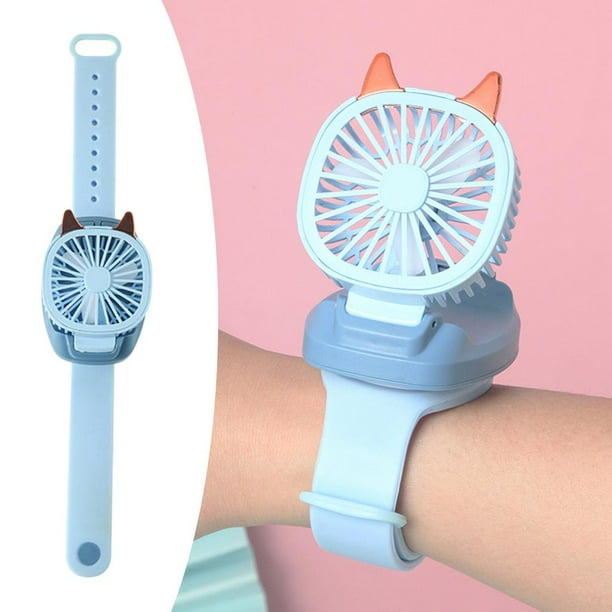 Ventilador portátil con bolsillo para muñeca, Mini ventilador portátil, ventilador plegable recargable USB, ventilador Personal silencioso con Soledad Ventilador Mini Watch