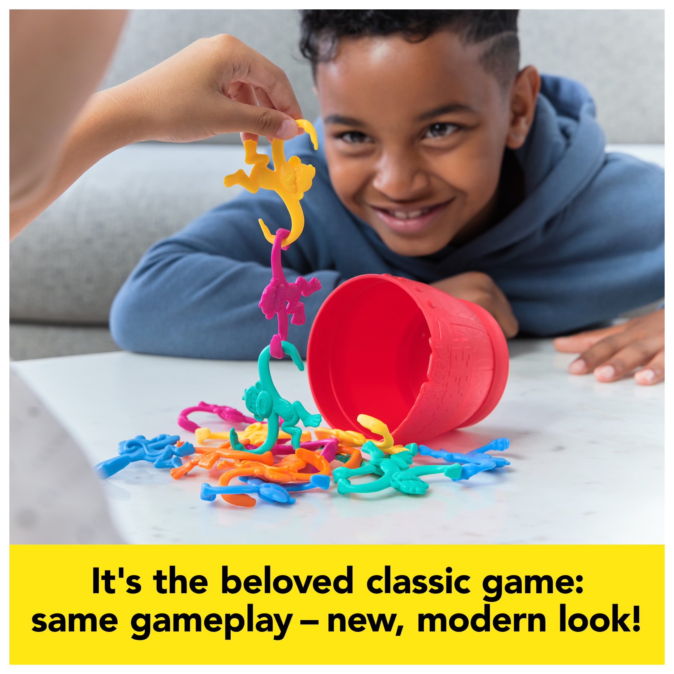 Spin Master Games, Barrel of Monkeys, New Look for the Classic Linking Family Game, Easy Activity Toy for Preschoolers, for Kids & Family, 2-10 Players, For Ages 3 & Up