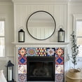 thumbnail image 3 of Mi Alma Peel & Stick Tiles - Floral Red White Blue Vinyl Backsplash 12x12, 3 of 15