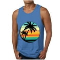 thumbnail image 2 of ZRGHAOYLQ Hawaiian Palm Tree Print Tank Tops for Men Summer Sleeveless Workout Tank Top Big and Tall Beach Vacation Shirts Casual Crewneck Tees Limited Time Deal, 2 of 5