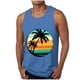thumbnail image 1 of Mens Camisetas de Verano Casual sin Mangas de Impresión Suéter Cuello Redondo Deportes Superior, Poliéster, 1 of 4