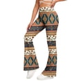 thumbnail image 2 of Abomasnow Women High Waisted Flare Leggings Boho Floral Print Hidden Scrunch Bootcut Bell Bottoms Yoga Pants, 2 of 9