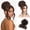 Warm Brown, variant on Messy Bun Hair Piece with Bangs - 2-in-1 Hair Bun Hairpieces Curly Updo Wig & Hair Topper with Long Side Bangs Natural-Looking Drawstring Ponytail Extension for Women