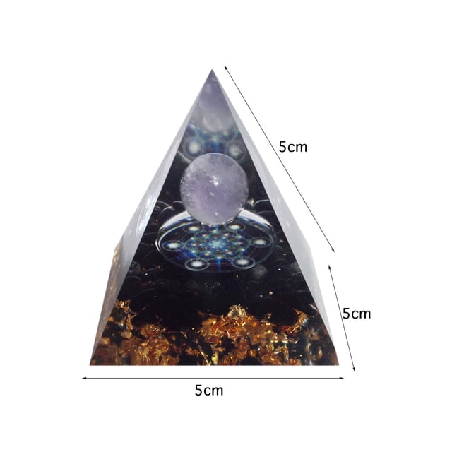 Pirámide De Orgón Pirámide de orgonita de cristal natural generador de orgón de energía manualidades de decoración de gemas para el hogar Sywqhk Libre de BPA