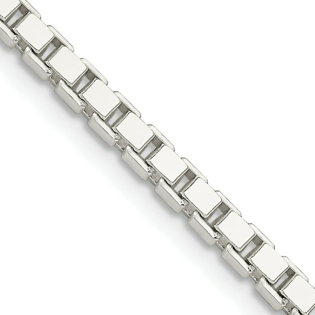 925 Sterling Silver 3mm Box Chain Necklace Pendant Charm