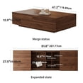 thumbnail image 3 of NessCarsti Mid-Century Modern Farmhouse 47.2-81.8" Expandable Coffee Table, Adjustable Center Table with Large Storage for Living Room, Walnut, 3 of 10