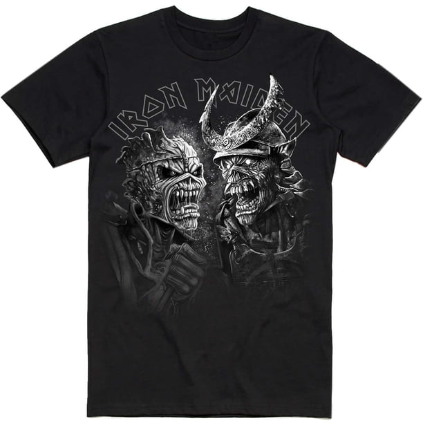 Iron Maiden - Camiseta Senjutsu Cabeza de Algodón para Adultos Unisex (Negro)