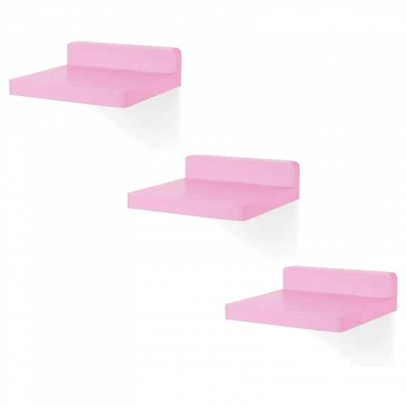 Small Floating Shelves for Wall Square Wood Shelves for Bedroom, Living Room, Bathroom, Kitchen, Office Decor Set of 3