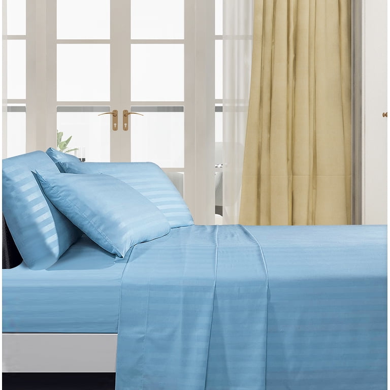 新品Luxury Dobby Stripe Bed Sheet Setフルサイズ Deluxe Hotel Luxury 400 TC Sateen Dobby Stripe 100% Cotton Bed