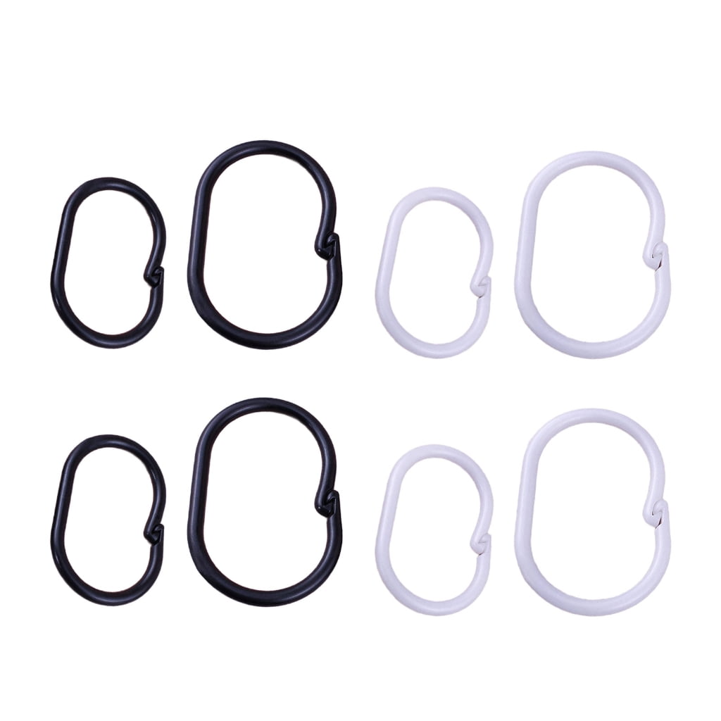 Oasiva Rusts Resistant Sliding Shower Curtain Rings Multipurpose Plastic Bathroom Hooks