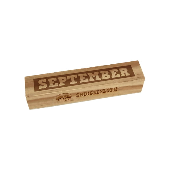 Month September Bold Rectangle Rubber Stamp Stamping Scrapbooking Crafting - Large 3.75in