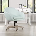thumbnail image 2 of Nora Office Chair in Mint Blue Fabric with Gray Brush Wood Base KD, 2 of 10