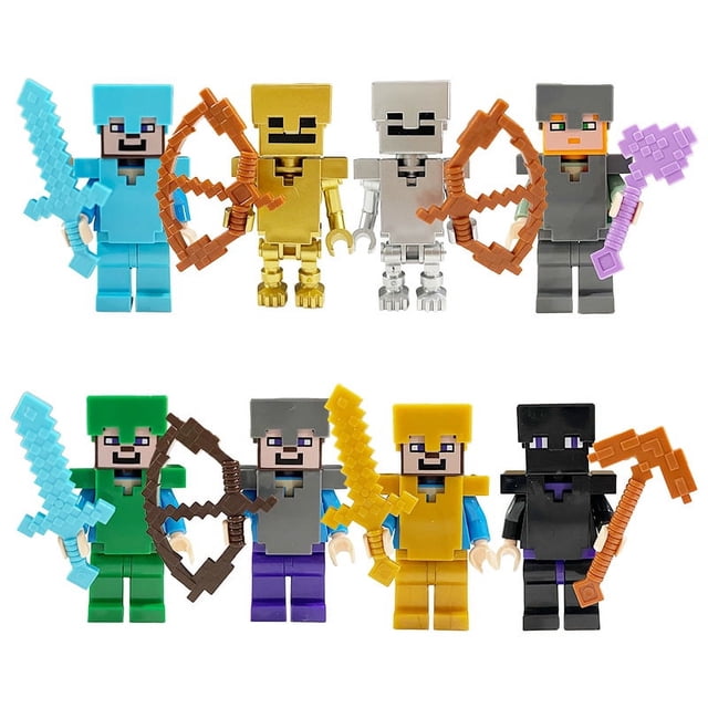 8 Super Hero Pixel World Building Blocks Man Assembled Toys-ZJKDGJKJ