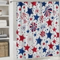 thumbnail image 6 of Shiartex American Flag Shower Curtain, 4th of July Shower Curtain, Independence Patriotic Day Shower Curtains for Bathroom, Blue Red Stars Waterproof Fabric Shower Curtain with Hooks White, 6 of 7