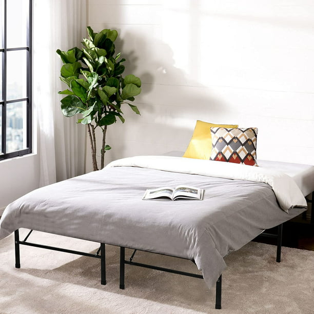 Platform Bed Frame Queen Metal Base, Can You Use A Box Spring Without Bed Frame
