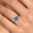 thumbnail image 4 of Gem Stone King 900 Platinum Persian Blue Moissanite Engagement Ring for Women | 1.90 Cttw | Round 8MM | Gemstone Birthstone | Size 7, 4 of 6