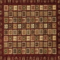 thumbnail image 1 of Ahgly Company Indoor Square Abstract Brown Modern Area Rugs, 3' Square, 1 of 4