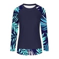 thumbnail image 5 of Women Two Piece Rash Guard Long Sleeve Swimsuits UV UPF 50+ Swim Shirt Bathing Suit with Boyshort Bottom Built in Bra Quick Dry Breathable Swimwear 2026 Summer Beach Vacation Outfits, 5 of 7