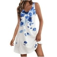 thumbnail image 1 of Vestidos de Verano con Cuello en V para Mujeres 2025 Casual con Bolsillos Boho Beach Camisetas Vestido Tanque Suelto, 1 of 8