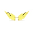thumbnail image 4 of Lumistal Irregular Sunglasses for Women Style Rimless Flame Funky Novelty Shape Specs for Women Sun Glasses for Party Artistic Eye-Catching Look for Photo TikTok Videos Yellow One Size, 4 of 4