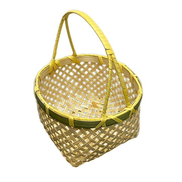 Cesta de frutas tejida a mano, cesta para guardar frutas y aperitivos, ideal para cocina, hogar y cafetería. Mango amarillo
