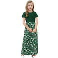 thumbnail image 4 of Gamivast Casual Maxi Skirts for Girls 2025 High Waist Boho Skirts Floral Printed Long Flowy Skirt with Pockets Holiday A Line Skirt Green 13 Years Vestidos De Verano Para Niña, 4 of 8