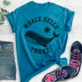 thumbnail image 2 of Whale Hello There Shirt, Unisex Women's Men's Shirt, Whale Shirt, Animal Pun Shirt, Heather Blue, X-Large, 2 of 6
