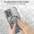 thumbnail image 5 of Magnetic Case  for iPhone 12 Pro Max Glitter Case Luxury Plating Love Heart Compatible with MagSafe Clear Case with Camera Protector Protection Shockproof Cover for Women Girls-Black, 5 of 12