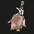 thumbnail image 1 of Collier Pendentif Pingouin Femme Pierre Naturelle Œil de Tigre Mignon Animal Homme, 1 of 6