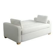 Serta Monroe Modern Convertible Sofa with Queen Size Sleeper, Oyster Woven Fabric