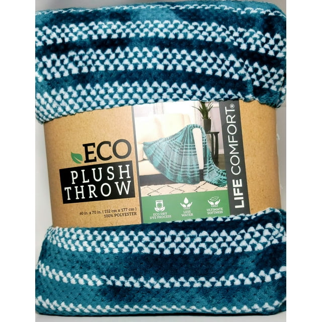 Life Comfort Eco Plush Throw. 100 Polyester. Size 60 in. X 70 in