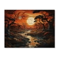 thumbnail image 3 of Designart "African Aura in a Sunset Riverforest" Landscapes Print on Natural Pine Wood, 3 of 5