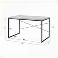 thumbnail image 5 of Desks Industrial Style Writing Desk 47”W x 22”D x 28”H Antique White Wood Top Black Metal Frame | Antique White, Metal, 5 of 5