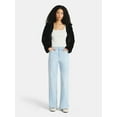 thumbnail image 3 of No Boundaries High Rise Baggy Wide Leg Jeans, 32" Inseam, Women's and Women's Plus Sizes XXS-4X, 3 of 6